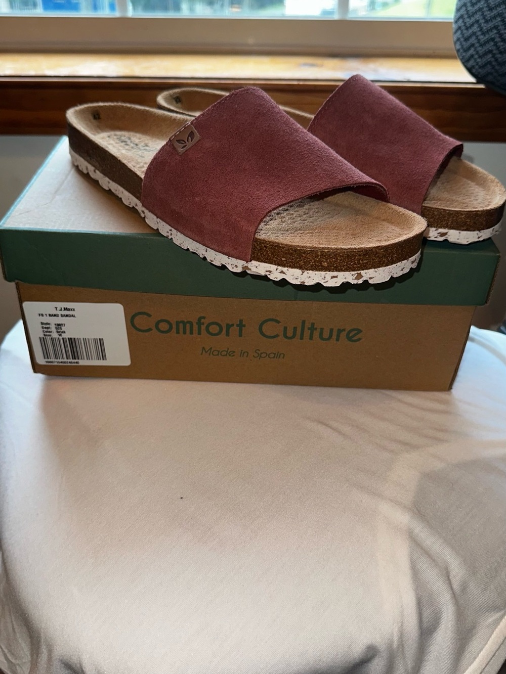 T.J.Maxx Women’s Slide Sandal - Rose Suede Upper